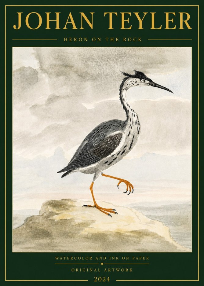 Johan Teyler Heron on the Rock No3 - Affiche