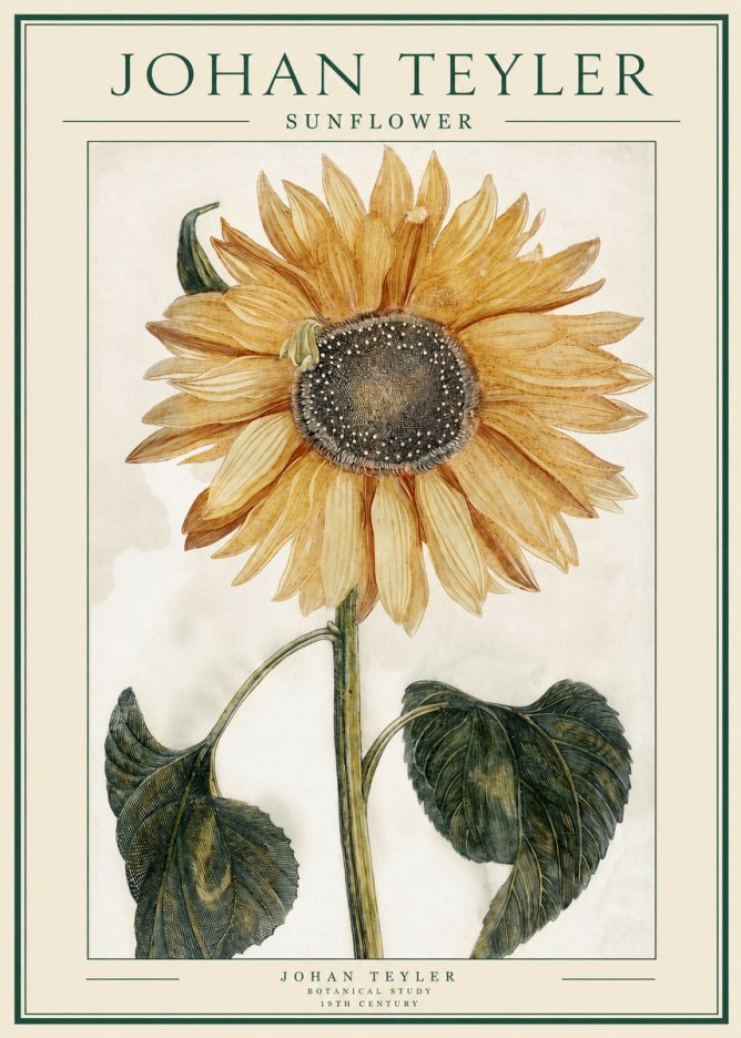 Johan Teyler Sunflower No1 - Affiche