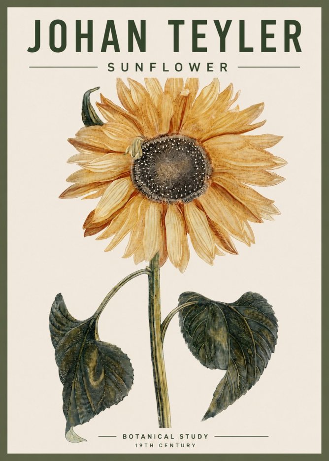 Johan Teyler Sunflower No3 - Affiche