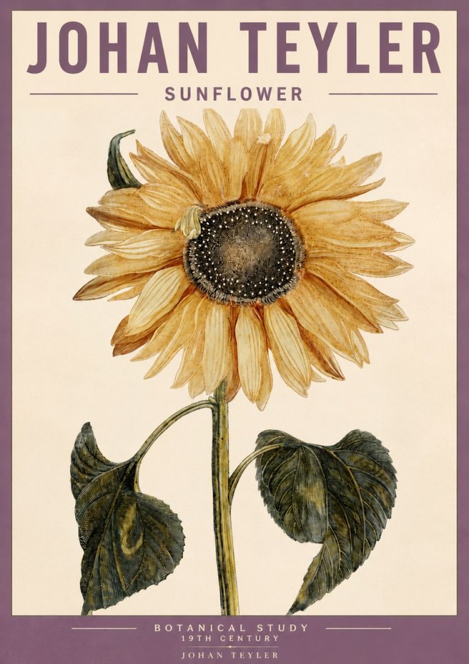 Johan Teyler Sunflower No5 - Affiche