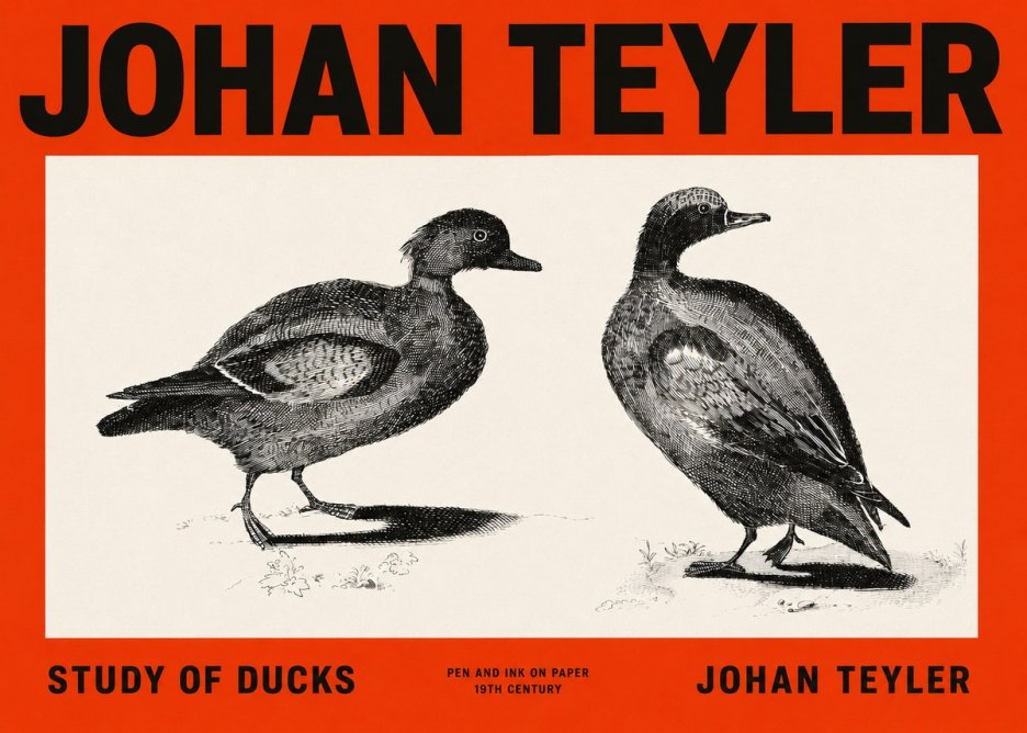 Johan Teyler Study of Ducks No2 - Affiche
