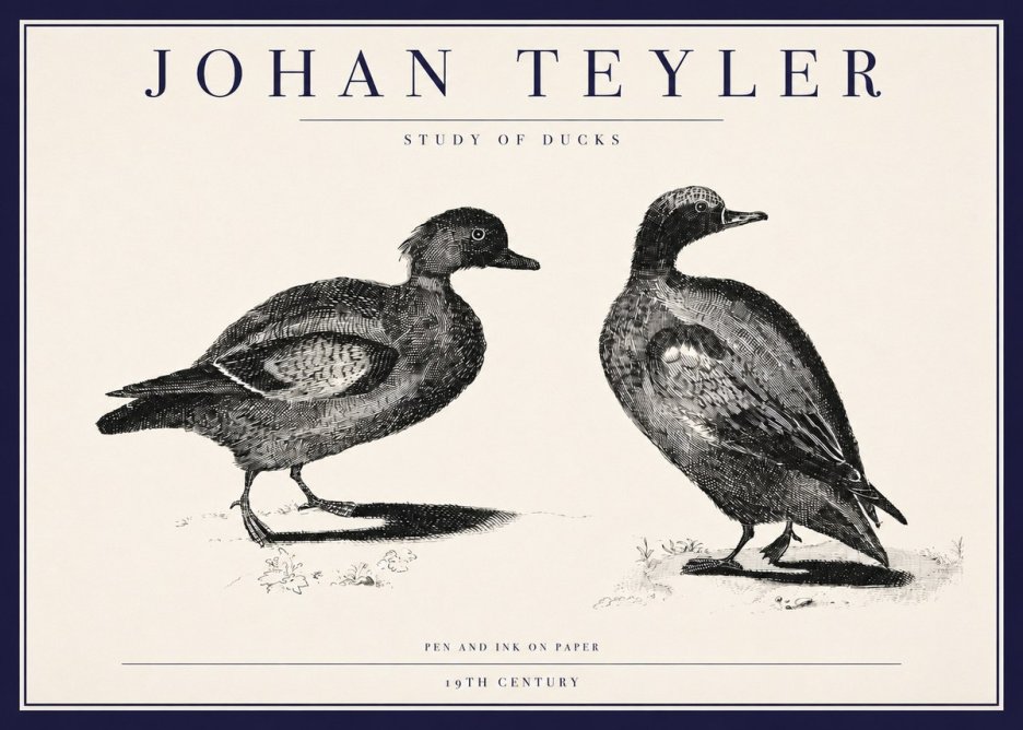 Johan Teyler Study of Ducks No3 - Affiche