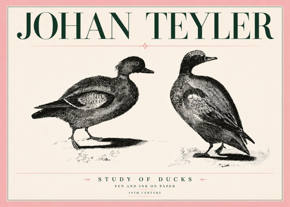 Johan Teyler Study of Ducks No5 - Affiche