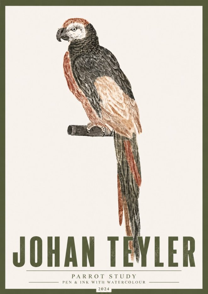Johan Teyler Parrot Study II No4 - Affiche