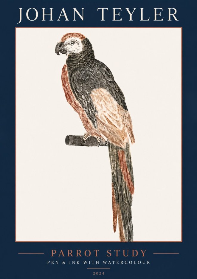 Johan Teyler Parrot Study II No5 - Affiche