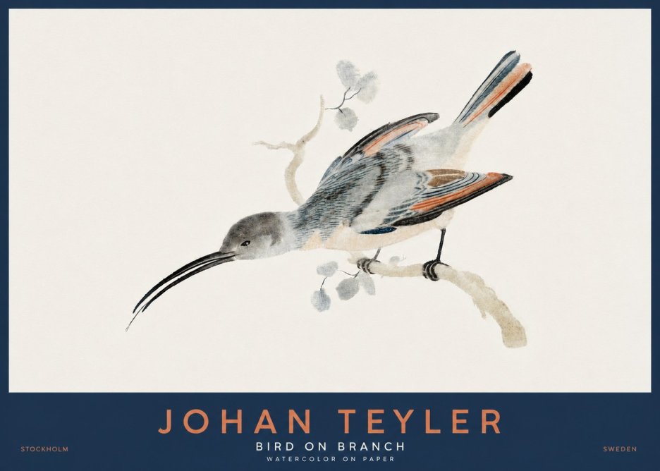 Johan Teyler Bird on Branch I No2 - Affiche