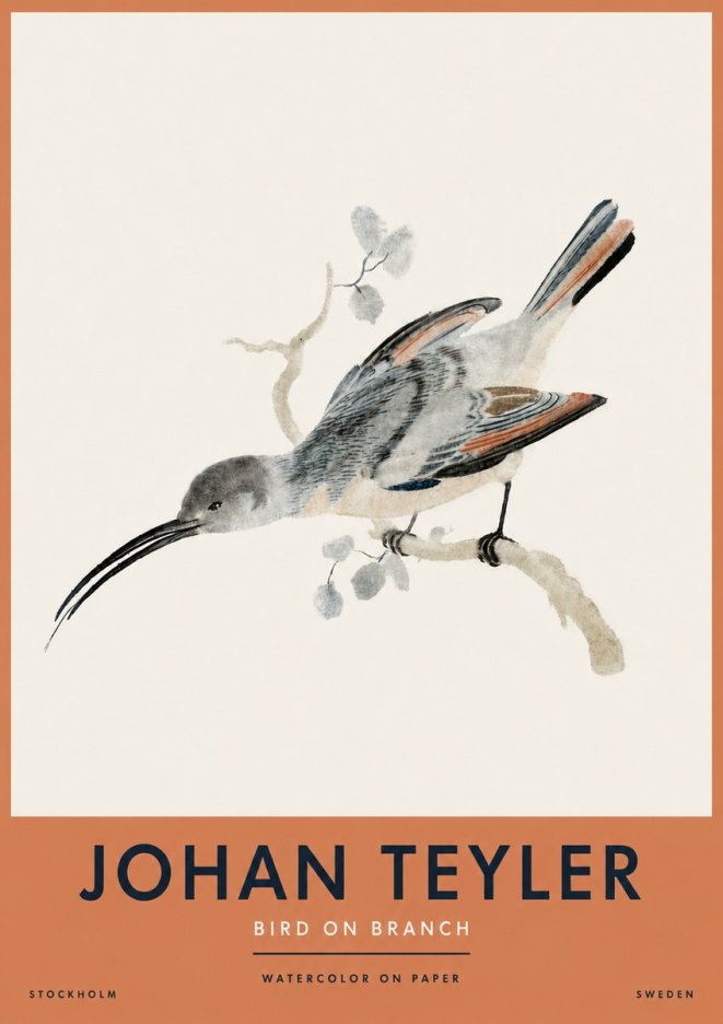Johan Teyler Bird on Branch I No4 - Affiche