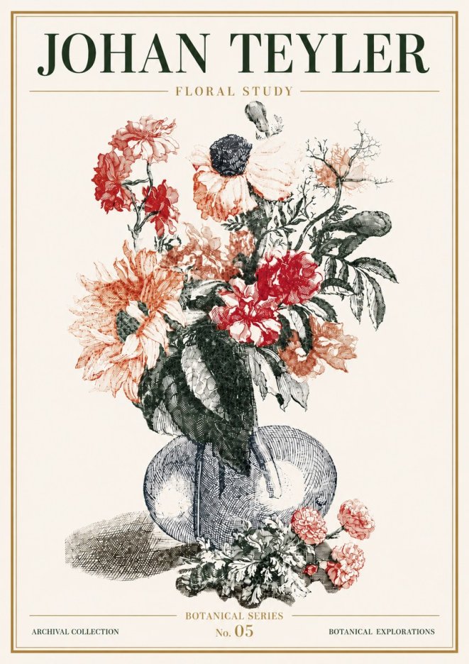 Johan Teyler Floral Study No5 - Affiche