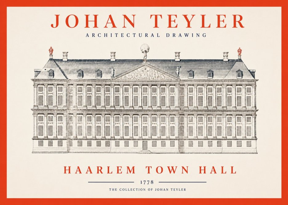 Johan Teyler Haarlem Town Hall - Elevation - 1778 No2 - Affiche