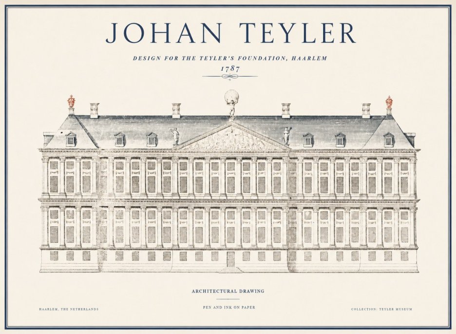 Johan Teyler Haarlem Town Hall - Elevation - 1778 No5 - Affiche