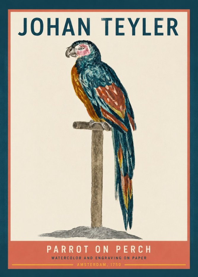 Johan Teyler Parrot on Perch No2 - Affiche