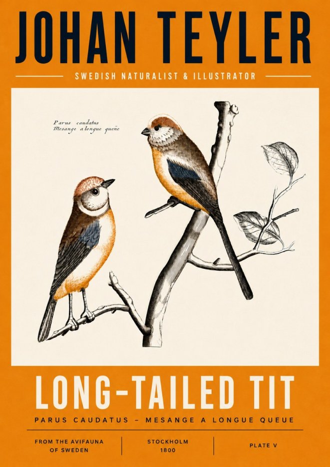 Johan Teyler Long-tailed Tit No5 - Affiche