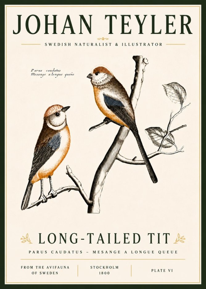 Johan Teyler Long-tailed Tit No6 - Affiche