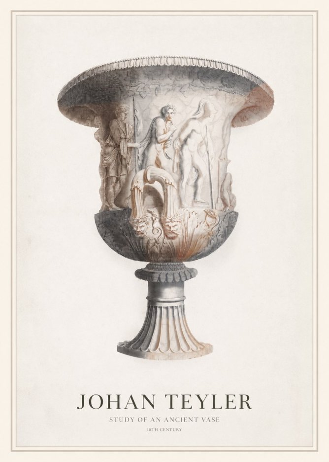 Johan Teyler Study of an Ancient Vase No1 - Affiche
