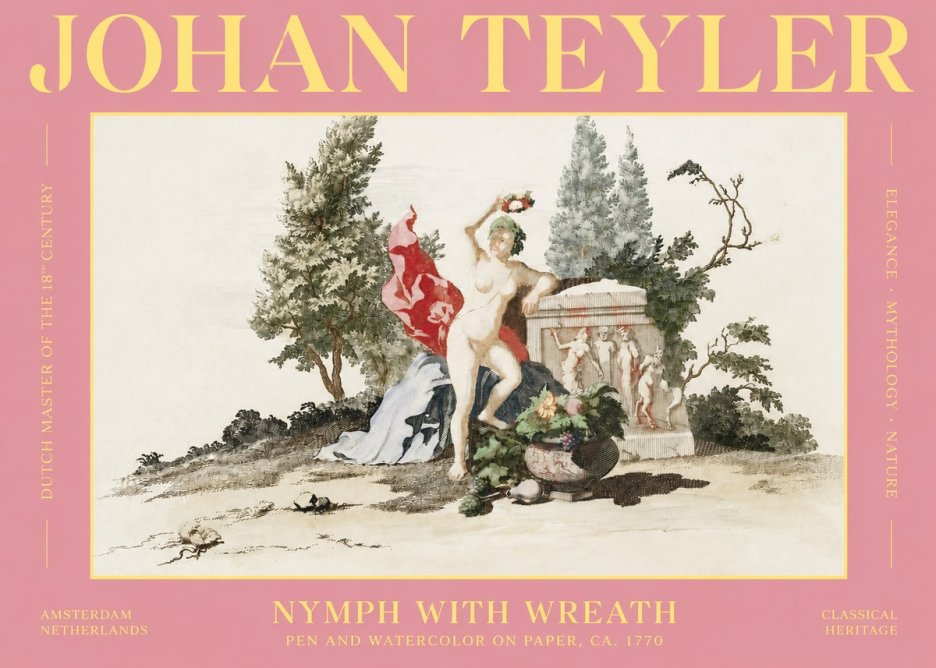 Johan Teyler Nymph with Wreath No2 - Affiche