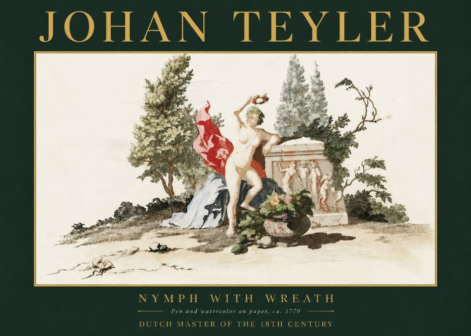 Johan Teyler Nymph with Wreath No3 - Affiche