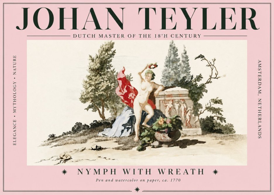 Johan Teyler Nymph with Wreath No5 - Affiche