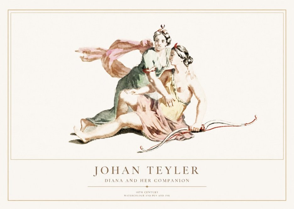 Johan Teyler Diana and Her Companion No1 - Affiche