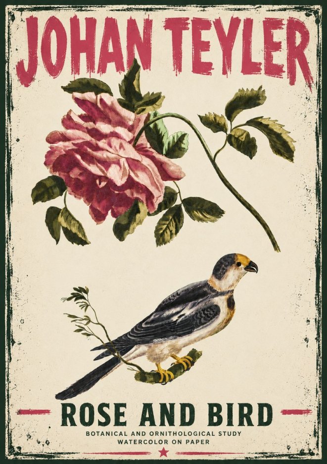 Johan Teyler Rose and Bird I No6 - Affiche