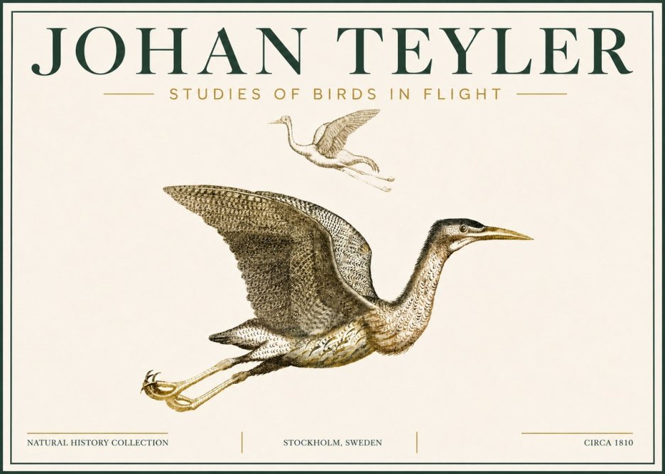 Johan Teyler Studies of Birds in Flight No6 - Affiche