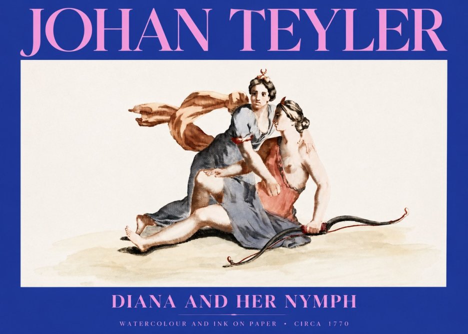 Johan Teyler Diana and Her Nymph No2 - Affiche