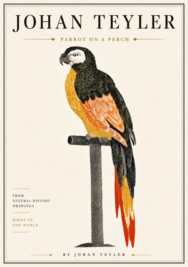 Johan Teyler Parrot on a Perch No6 - Affiche