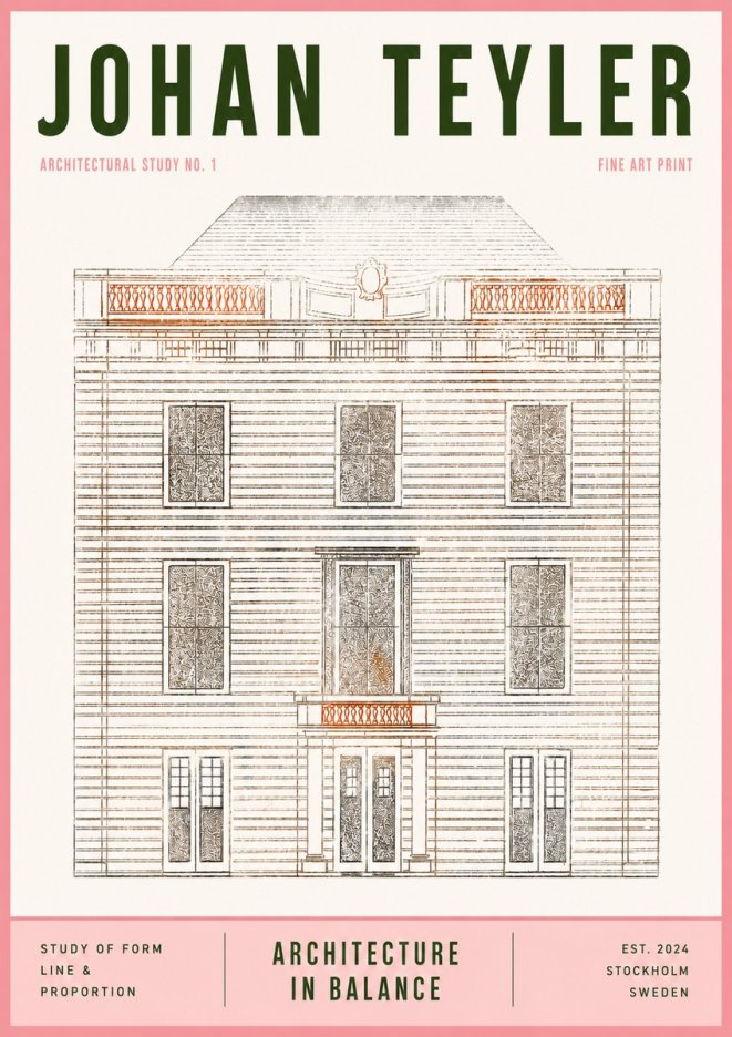 Johan Teyler Architectural Study No. 1 II No3 - Affiche