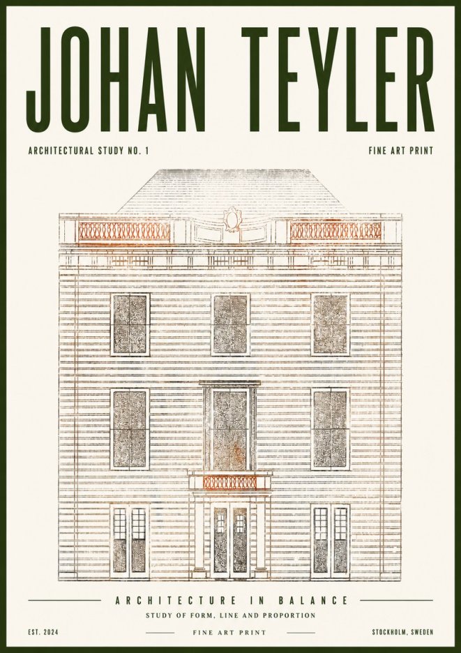 Johan Teyler Architectural Study No. 1 II No5 - Affiche
