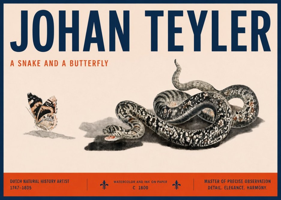 Johan Teyler Snake and Butterfly No6 - Affiche