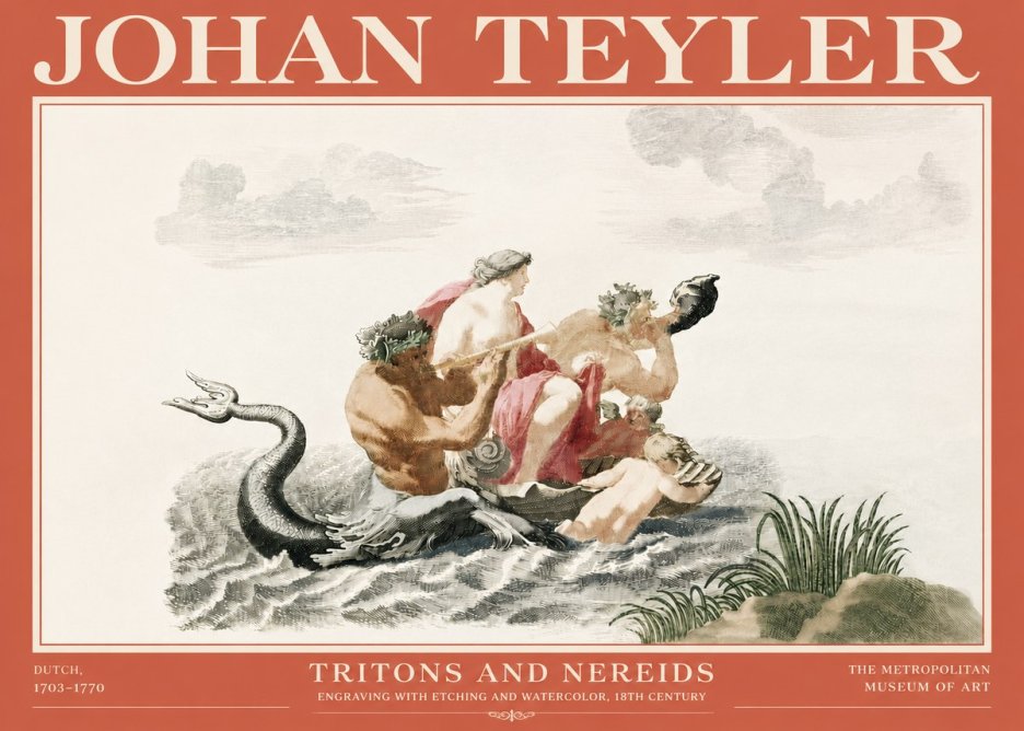 Johan Teyler Tritons and Nereids No4 - Affiche