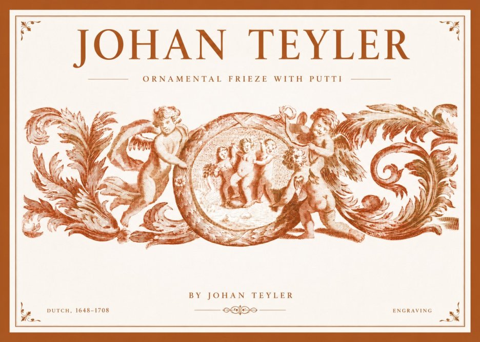Johan Teyler Ornamental Frieze with Putti No1 - Affiche