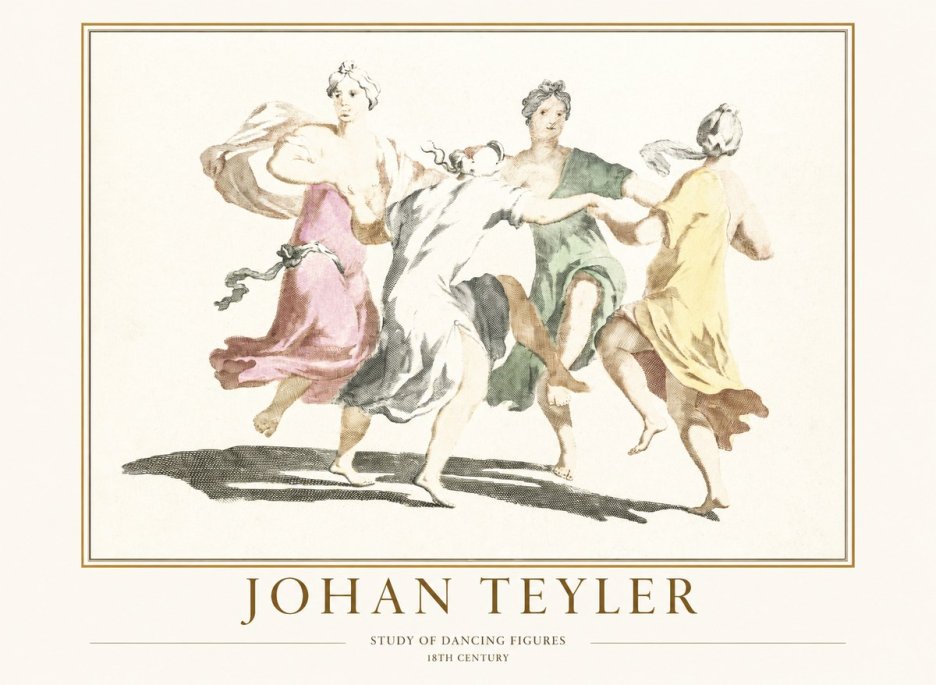 Johan Teyler Study of Dancing Figures No1 - Affiche