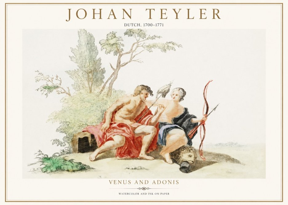 Johan Teyler Venus and Adonis No1 - Affiche
