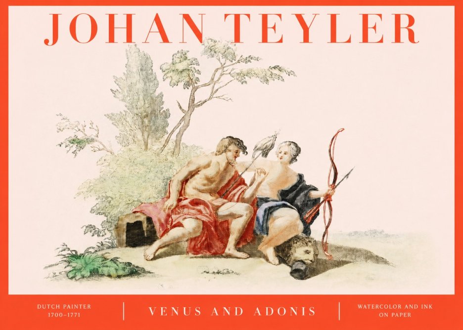 Johan Teyler Venus and Adonis No2 - Affiche