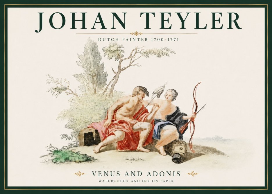 Johan Teyler Venus and Adonis No3 - Affiche