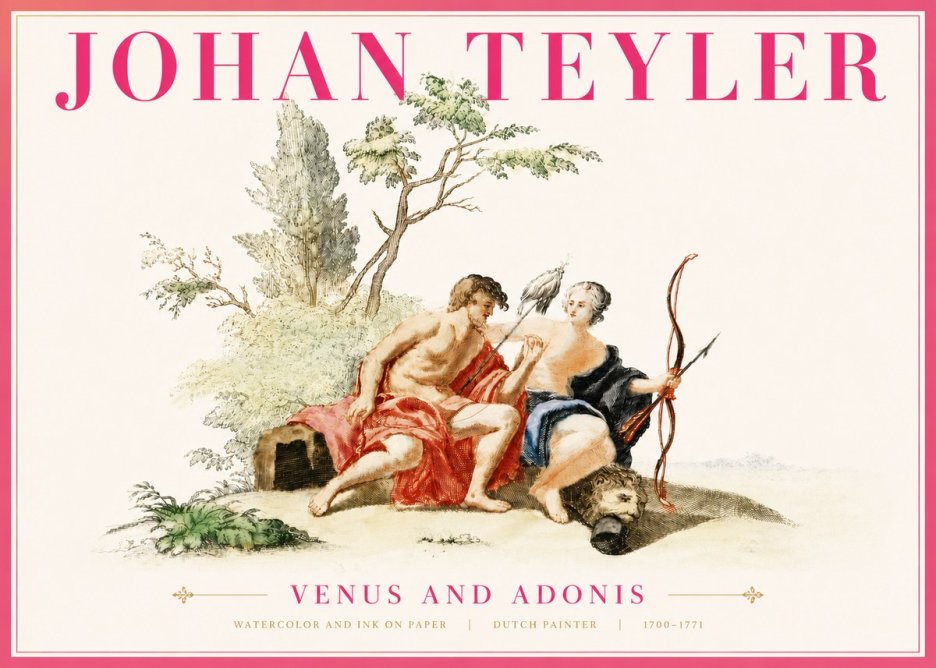 Johan Teyler Venus and Adonis No6 - Affiche