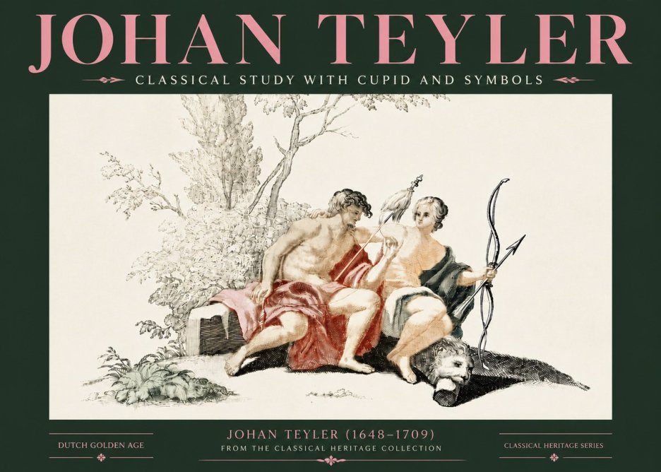 Johan Teyler Classical Study with Cupid and Symbols No4 - Affiche