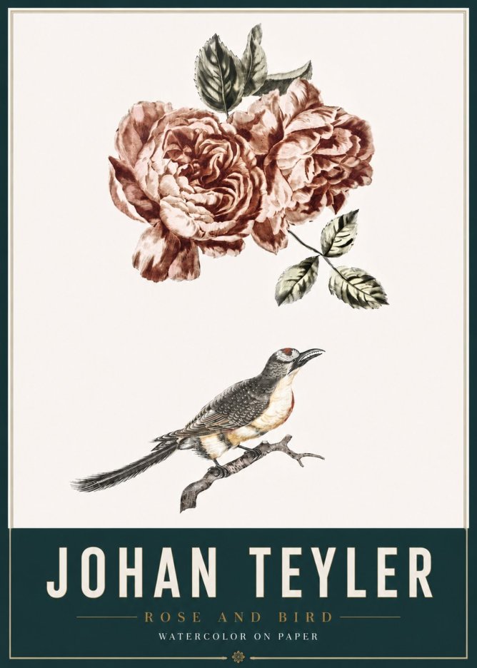 Johan Teyler Rose and Bird II No3 - Affiche