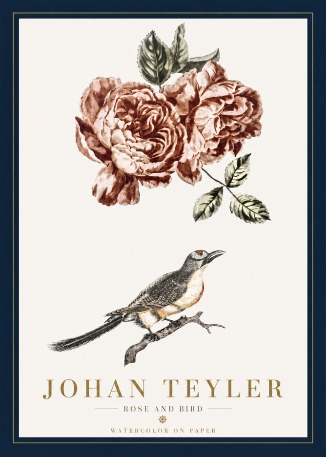 Johan Teyler Rose and Bird II No5 - Affiche