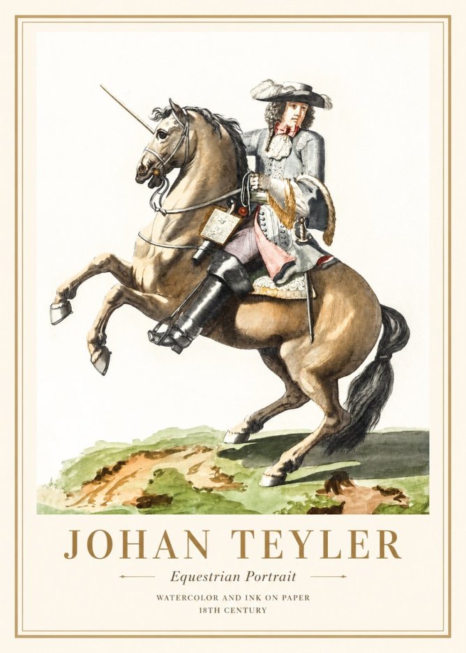 Johan Teyler Equestrian Portrait No1 - Affiche