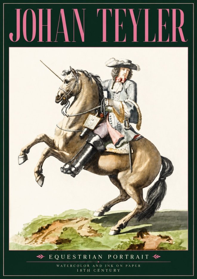 Johan Teyler Equestrian Portrait No3 - Affiche