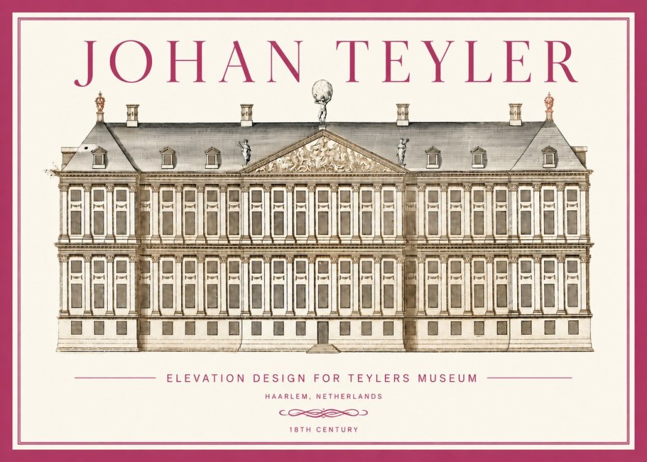 Johan Teyler Elevation Design for Teylers Museum, Haarlem No3 - Affiche