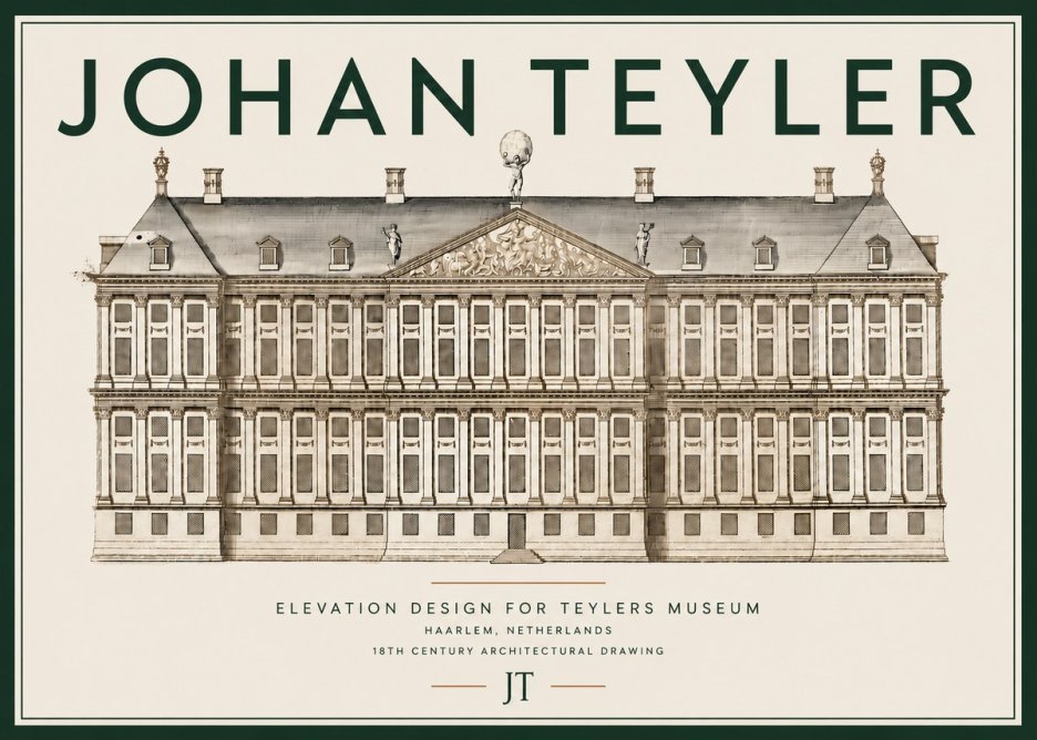 Johan Teyler Elevation Design for Teylers Museum, Haarlem No4 - Affiche