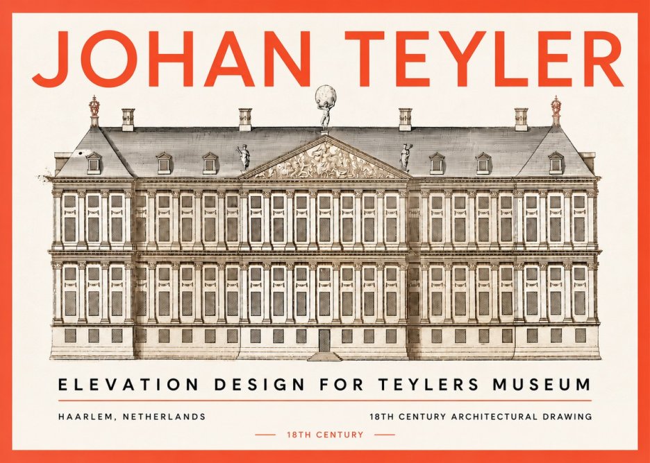 Johan Teyler Elevation Design for Teylers Museum, Haarlem No5 - Affiche