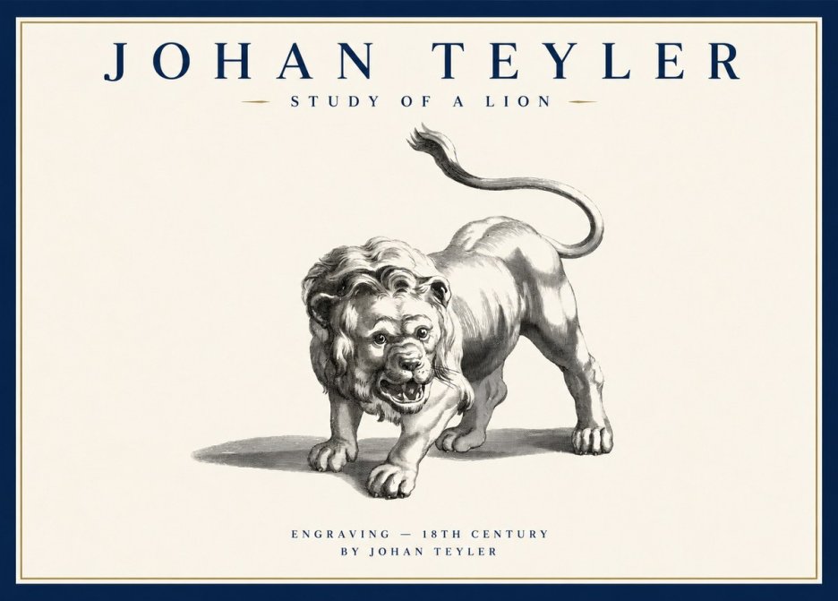 Johan Teyler Study of a Lion No1 - Affiche