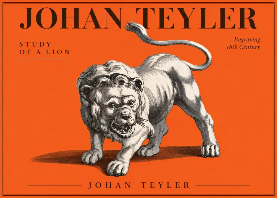 Johan Teyler Study of a Lion No3 - Affiche