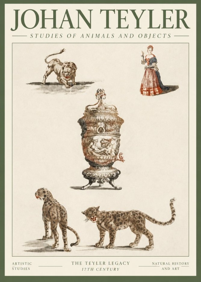 Johan Teyler Studies of Animals and Objects No3 - Affiche