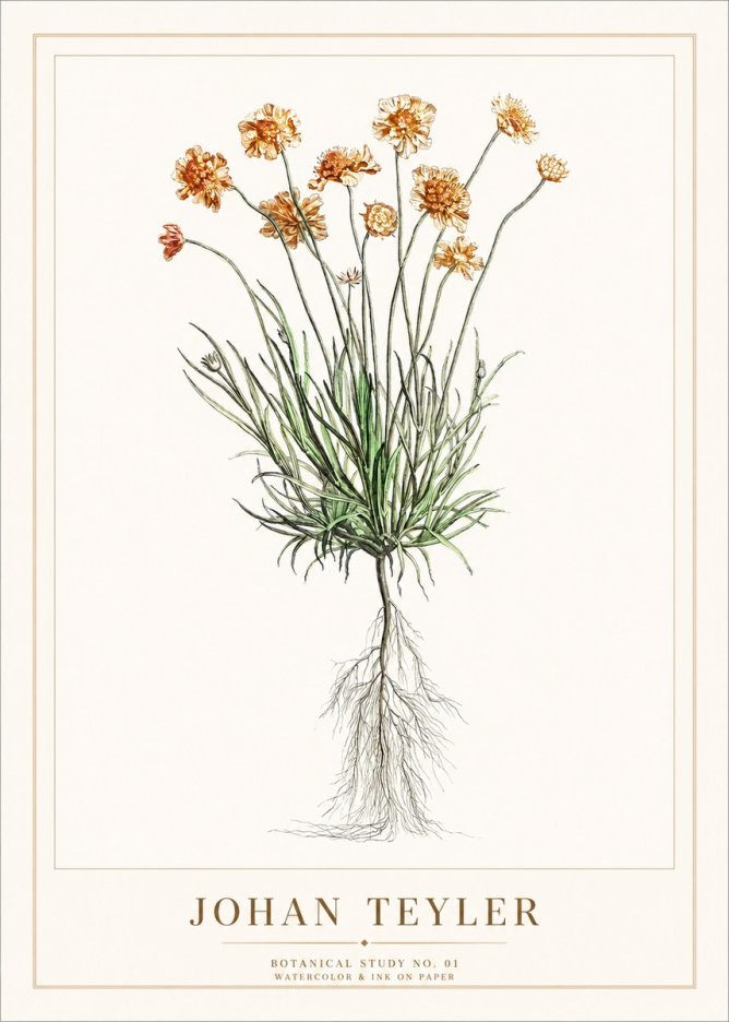 Johan Teyler Botanical Study No. 01 No1 - Affiche