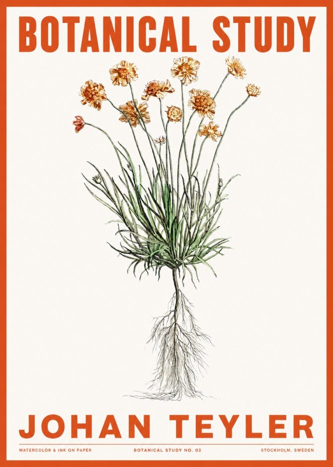 Johan Teyler Botanical Study No. 01 No2 - Affiche