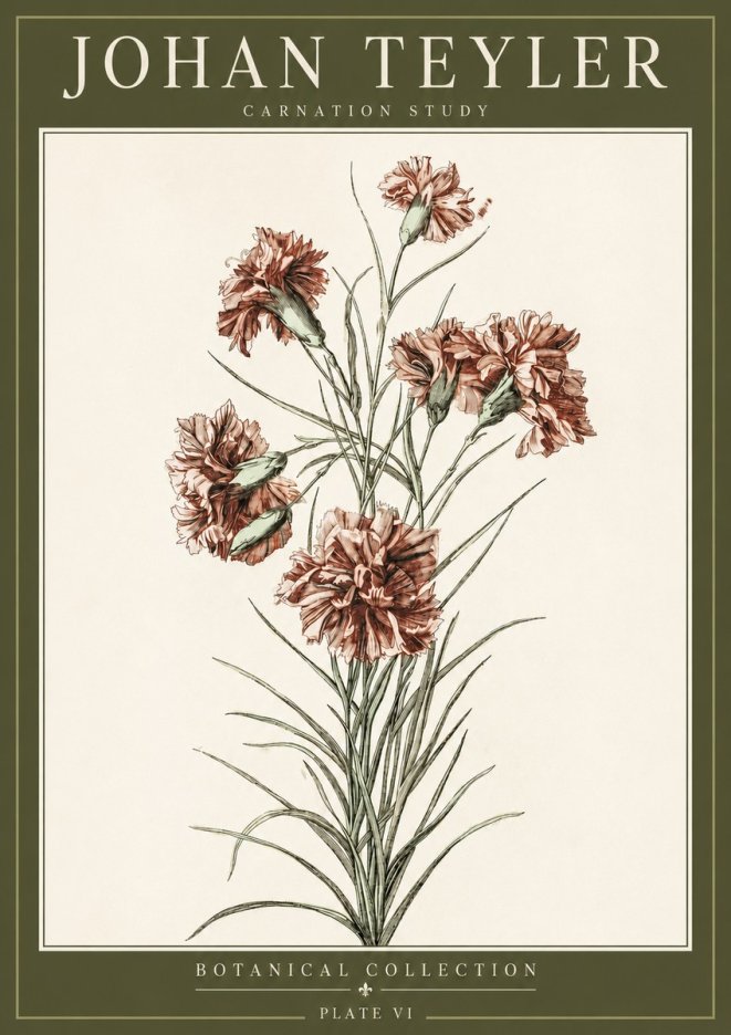Johan Teyler Carnation Study No3 - Affiche